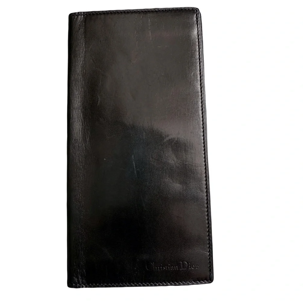 Dior Black Leather Bi-fold Wallet / Card Holder
